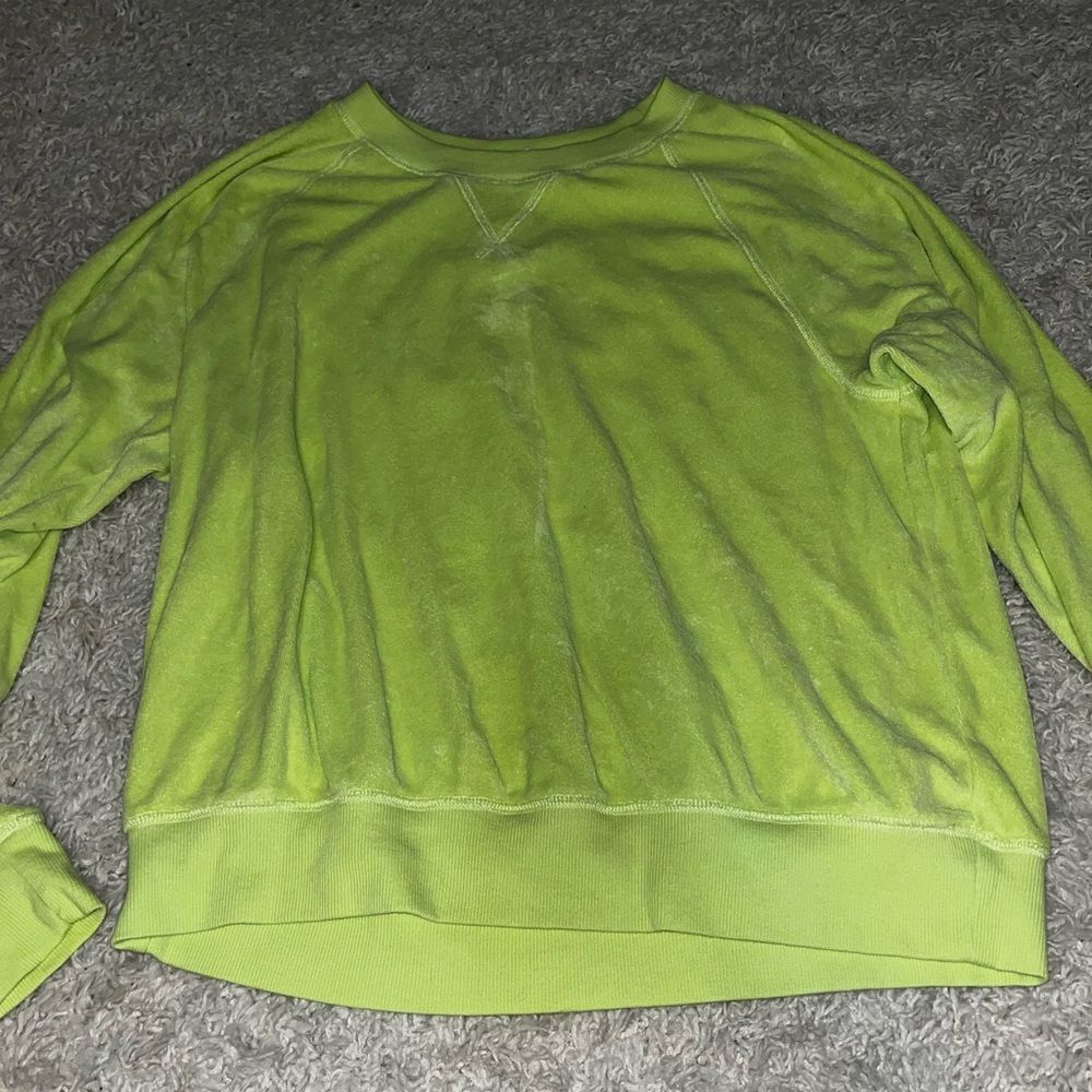 Old navy neon yellow towel crewneck size medium